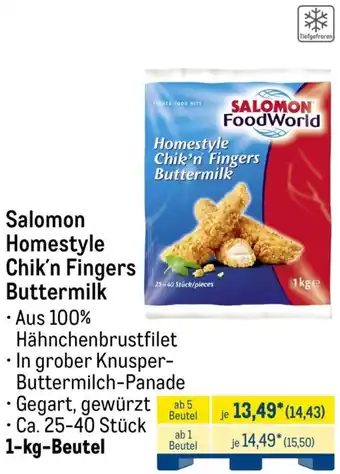 METRO Salomon Homestyle Chik'n Fingers Buttermilk Angebot