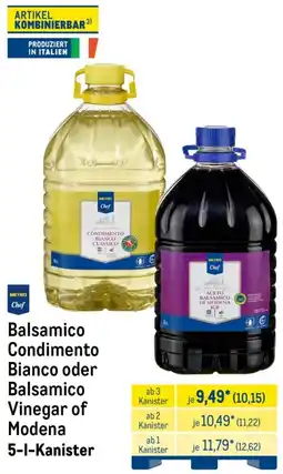 METRO METRO Chef Balsamico Condimento Bianco oder Balsamico Vinegar of Modena Angebot