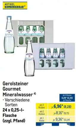 METRO Gerolsteiner Gourmet Mineralwasser Angebot