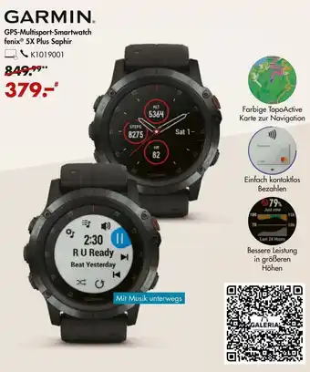 Galeria Garmin GPS Multisport Smartwatch fenix 5X Plus Saphir Angebot