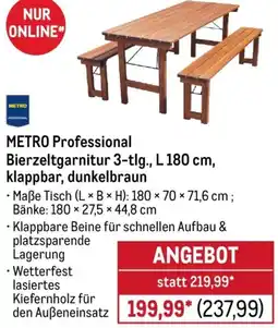 METRO METRO Professional Bierzeltgarnitur 3-tlg., L 180 cm, klappbar, dunkelbraun Angebot
