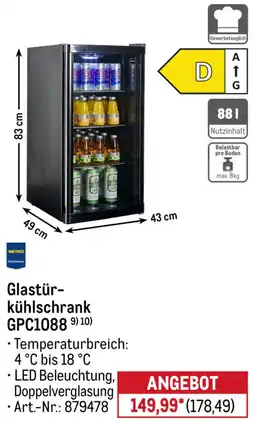 METRO METRO PROFESSIONAL Glastürkühlschrank GPC1088 Angebot