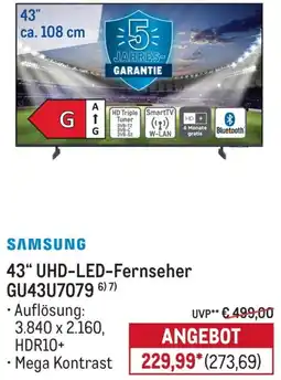 METRO SAMSUNG 43" UHD-LED-Fernseher GU43U7079 Angebot