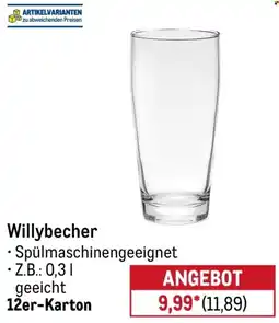 METRO Willybecher Angebot