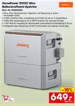 Netto Marken-Discount Jackery HomePower 2000 Ultra Balkonkraftwerk-Speicher Angebot