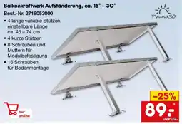 Netto Marken-Discount PVundSO Balkonkraftwerk Aufständerung, ca. 15° -30° Angebot