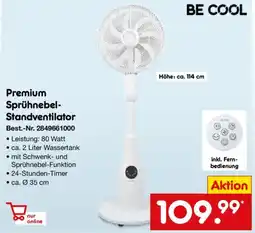 Netto Marken-Discount BE COOL Premium Sprühnebel- Standventilator Angebot