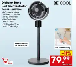 Netto Marken-Discount BE COOL Digitaler Stand- und Tischventilator Angebot