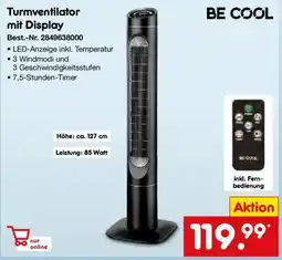 Netto Marken-Discount BE COOL Turmventilator mit Display Angebot