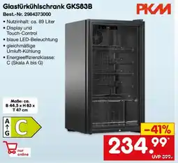 Netto Marken-Discount PKM Glastürkühlschrank GKS83B Angebot