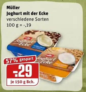 REWE Center Müller Joghurt mit der Ecke 150g Becher Angebot