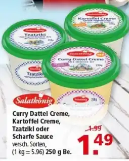Multi Markt Salatkönig Curry Dattel Creme, Kartoffel Creme, Tzatziki oder Scharfe Sauce Angebot