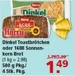 Multi Markt Dinkel Toastbrötchen oder 1688 Sonnenkern Brot Angebot