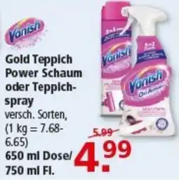 Multi Markt Vanish Gold Teppich Power Schaum oder Teppichspray Angebot