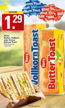 WEZ Harry Butter-, Vollkorn- oder Körner Balance Toast Angebot