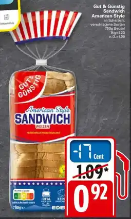 WEZ Gut & Günstig Sandwich American Style Angebot