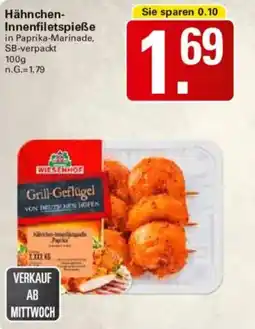 WEZ Hähnchen Innenfiletspieße Angebot