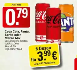 WEZ Coca Cola, Fanta, Sprite oder Mezzo Mix Angebot