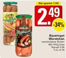 WEZ Bauerngut Würstchen Angebot