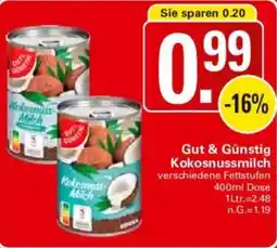 WEZ Gut & Günstig Kokosnussmilch Angebot