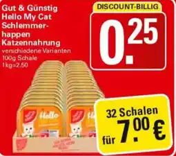 WEZ Gut & Günstig Hello My Cat Schlemmerhappen Katzennahrung Angebot