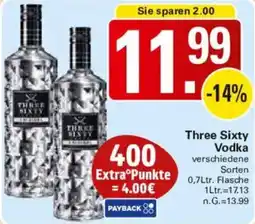 WEZ Three Sixty Vodka Angebot
