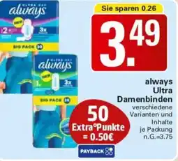 WEZ always Ultra Damenbinden Angebot