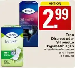 WEZ Tena Discreet oder Silhouette Hygieneeinlagen Angebot