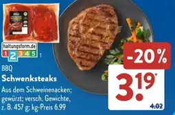 Aldi Süd BBQ Schwenksteaks Angebot