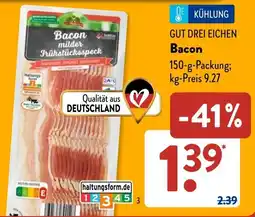 Aldi Süd GUT DREI EICHEN Bacon Angebot