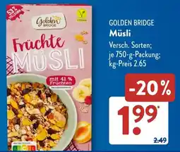 Aldi Süd GOLDEN BRIDGE Müsli Angebot