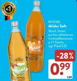 Aldi Süd RIO D'ORO Milder Saft Angebot