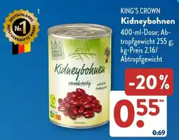 Aldi Süd KING'S CROWN Kidneybohnen Angebot
