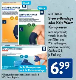 Aldi Süd MULTINORM Sleeve-Bandage oder Kalt-Warm Kompressen Angebot