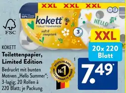 Aldi Süd KOKETT Toilettenpapier, Limited Edition Angebot