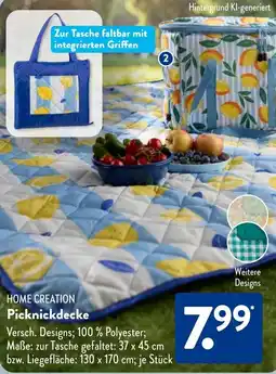 Aldi Süd HOME CREATION Picknickdecke Angebot