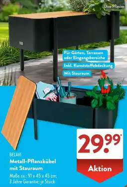 Aldi Süd BELAVI Metall-Pflanzkübel mit Stauraum Angebot