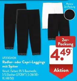 Aldi Süd UP2FASHION Radler- oder Capri-Leggings mit Spitze Angebot