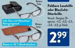 Aldi Süd Faltbare Lesehilfe oder Blaulichtfilterbrille Angebot