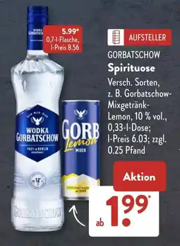 Aldi Süd GORBATSCHOW Spirituose Angebot