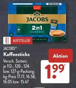 Aldi Süd JACOBS Kaffeesticks Angebot