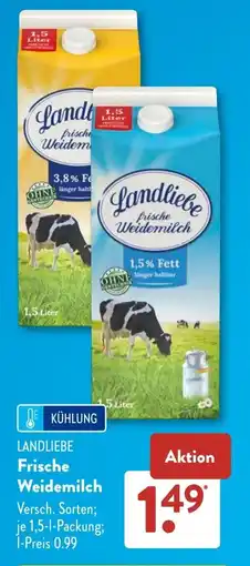 Aldi Süd LANDLIEBE Frische Weidemilch Angebot