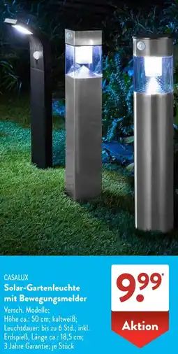 Aldi Süd CASALUX Solar-Gartenleuchte mit Bewegungsmelder Angebot