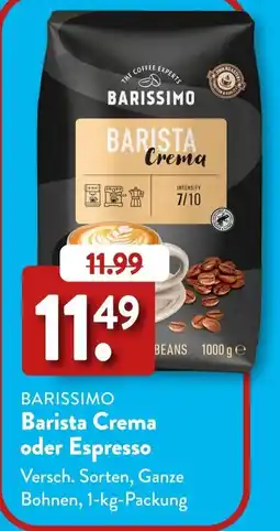 Aldi Süd BARISSIMO Barista Crema oder Espresso Angebot