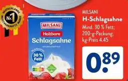 Aldi Süd MILSANI H-Schlagsahne Angebot