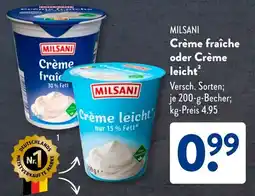 Aldi Süd MILSANI Crème fraîche oder Crème leicht Angebot