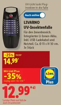 Lidl LIVARNO UV-Insektenfalle Angebot
