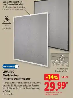 Lidl LIVARNO Alu-Teleskop Insektenschutzfenster Angebot