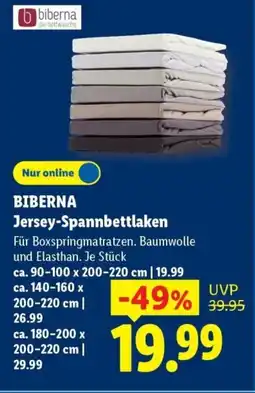 Lidl BIBERNA Jersey-Spannbettlaken Angebot