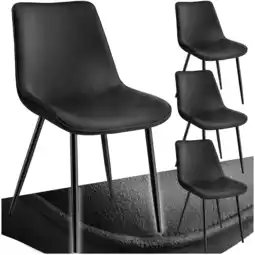Netto Marken-Discount tectake Set Stuhl, gepolstert, in Samtoptik, schwarze Stahlbeine, 48 x 59 x 82,5 cm Angebot